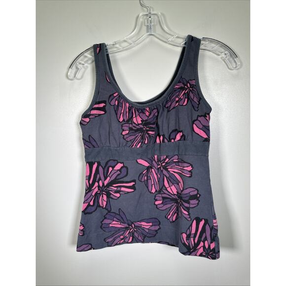 Old Navy Tops - Old Navy Tank Top Womens M Babydoll Butterfly Gray‎ Purple Pink Y2K Cotton